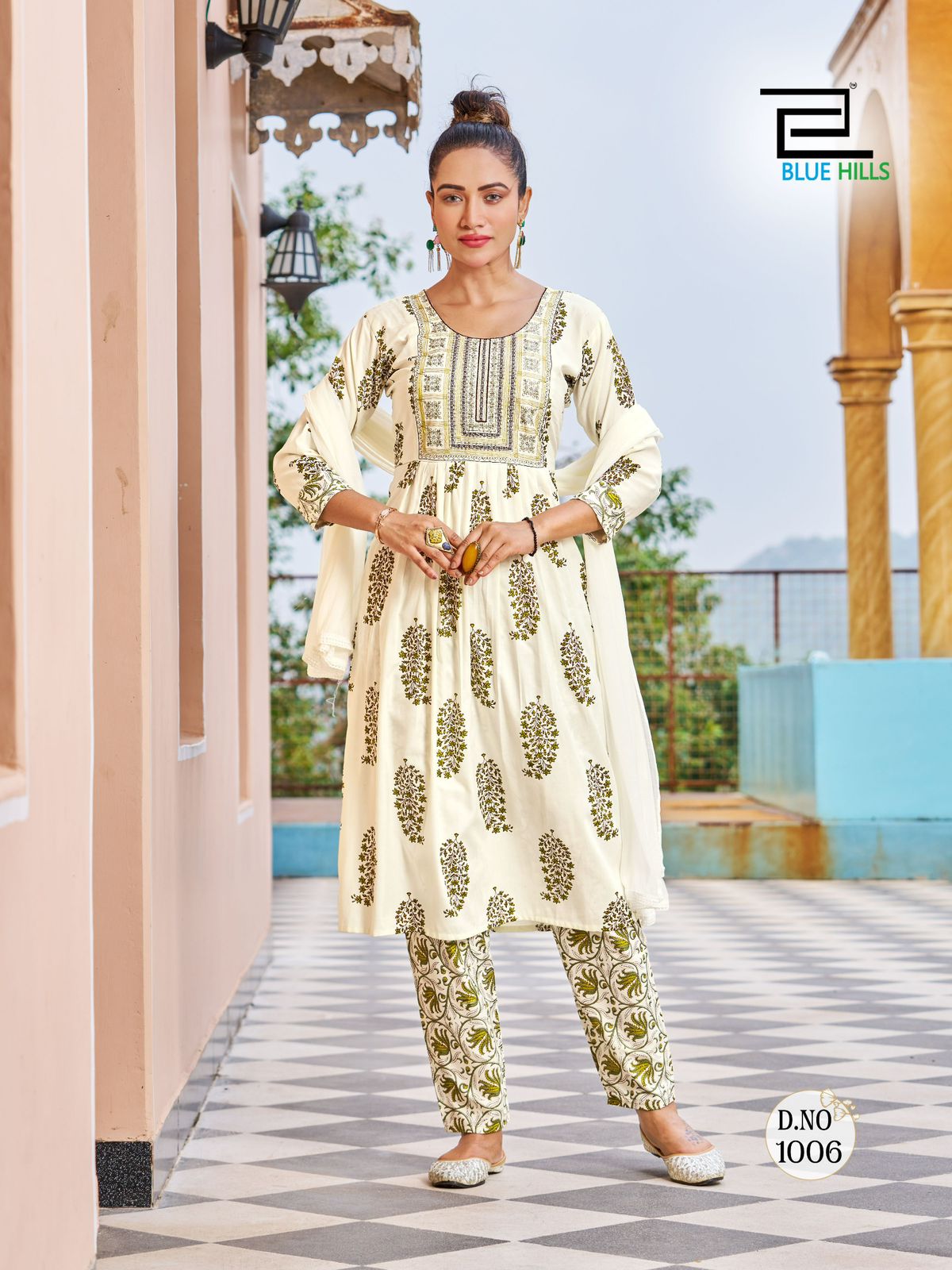 Kiara By Blue Hills Embroidery Printed Rayon Kurti With Bottom Dupatta Wholesale Market In Surat
